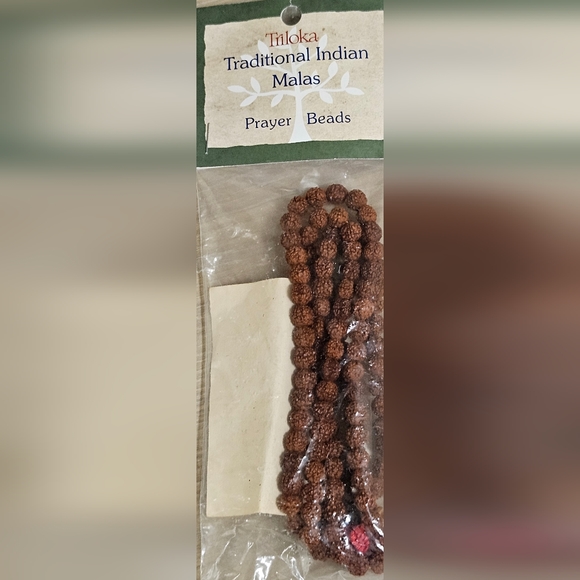 TRILOKA TRADITIONAL INDIAN MALAS PRAYER BEADS NECKLACE UNISEX MALA BEADS TASSELS - Picture 5 of 6